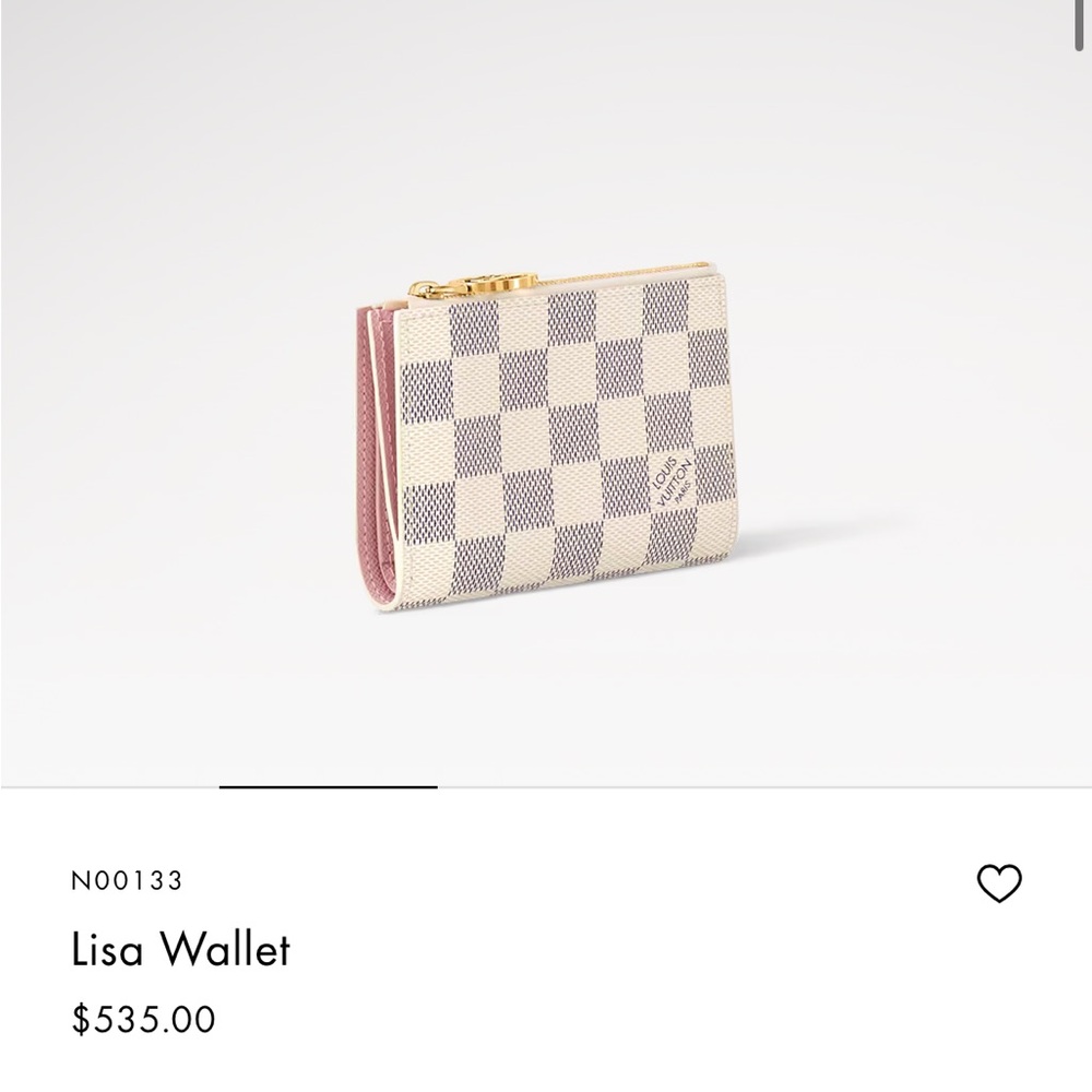 Louis Vuitton Damier Azur Compact Bifold Wallet with Pink Trim